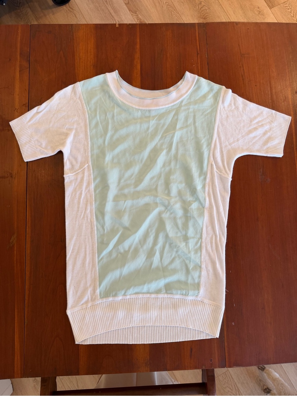 Ted Baker London 100% Silk Front Colorblock Knit Top Sweater Sample Sz 1